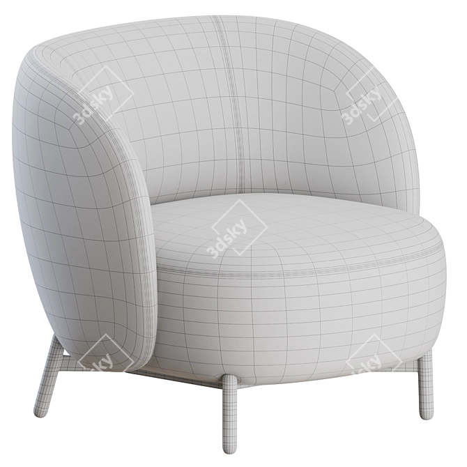 Sleek Lunam Armchair: Contemporary Comfort by Kartell 3D model image 4