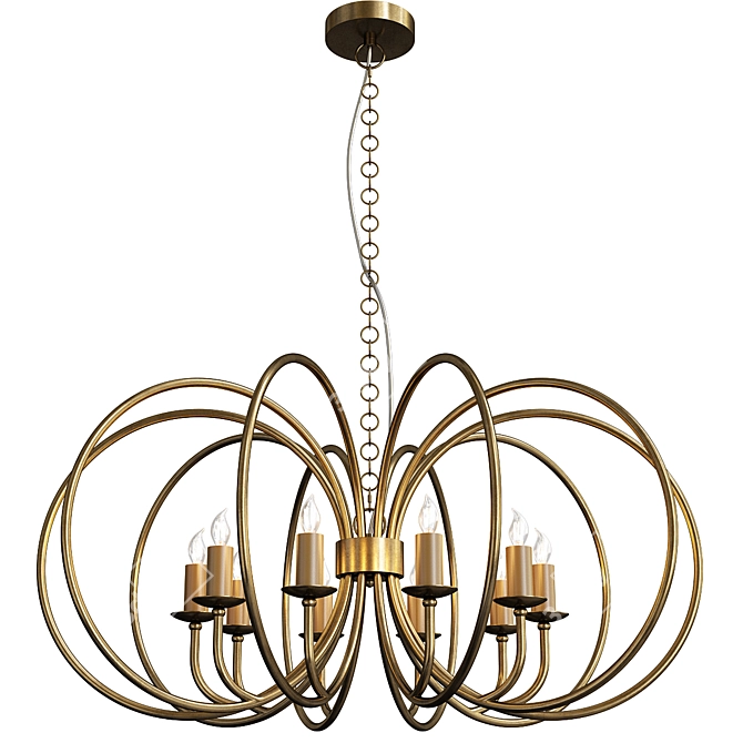 Golden Gleam Chandelier 3D model image 1