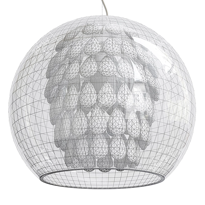 Crystal Globe Pendant Light 3D model image 2