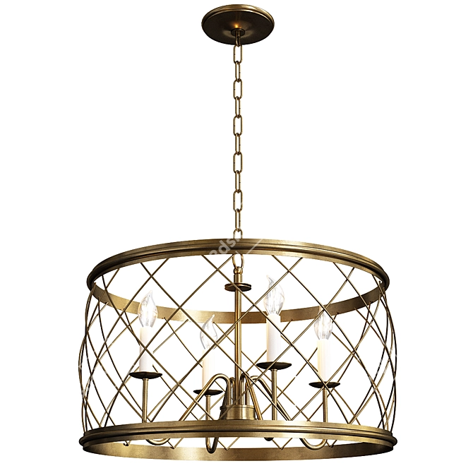 Elegant Trellis Cage Chandelier 3D model image 1