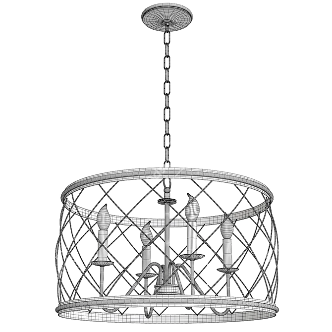 Elegant Trellis Cage Chandelier 3D model image 2