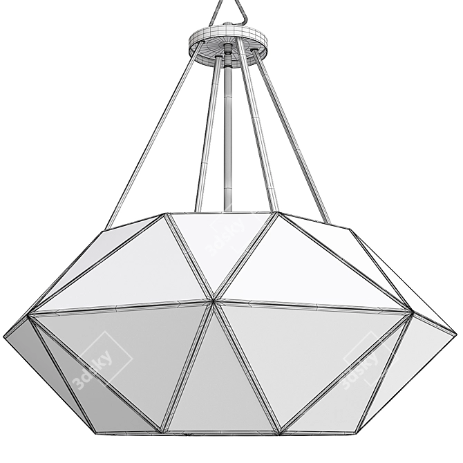 Sleek Mercury Glass Chandelier 3D model image 2