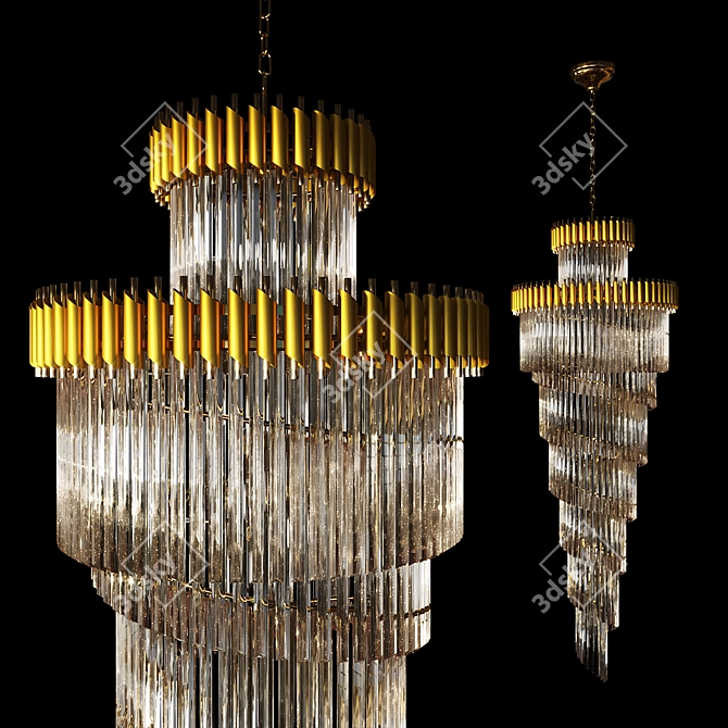 Ethereal Glow: Corona Chandelier 3D model image 1