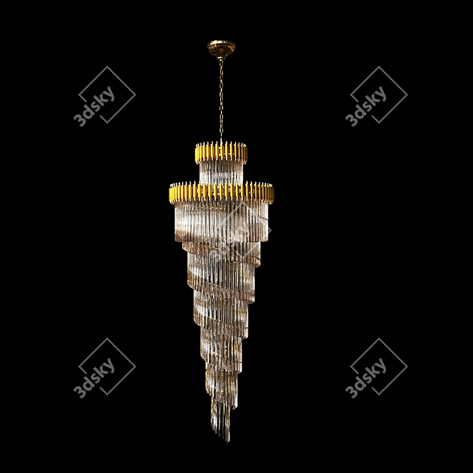 Ethereal Glow: Corona Chandelier 3D model image 2