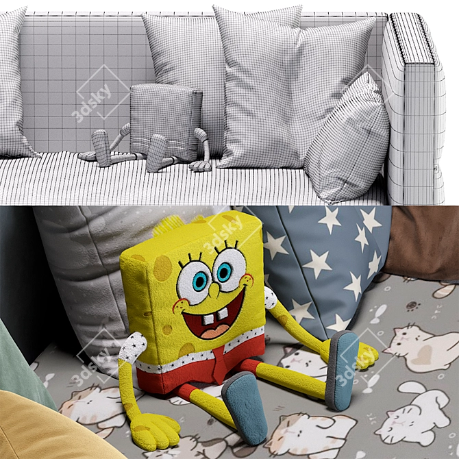 Dreamy ROLIE Kids Bed: 2 Colors 3D model image 7