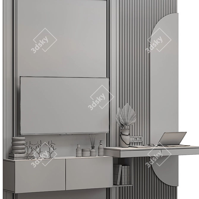 Modern TV Wall Unit 10 3D model image 3