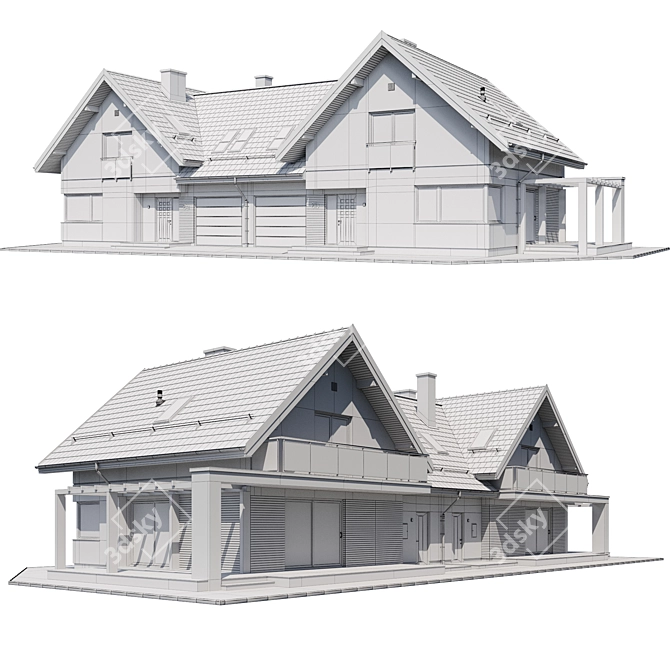 Twin Home Model Kit 3D model image 2