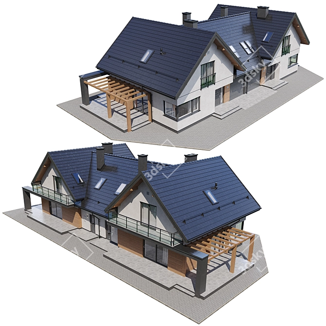Twin Home Model Kit 3D model image 4