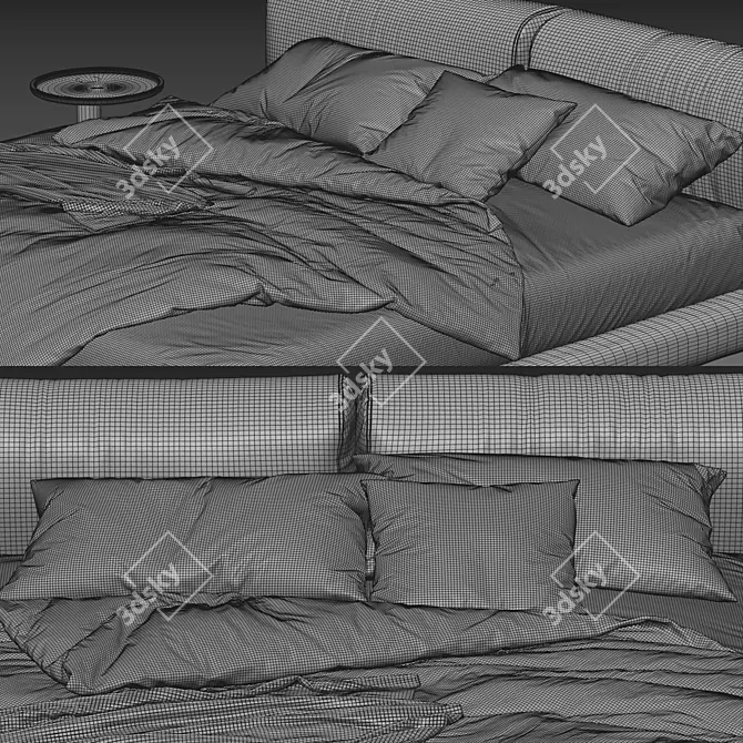 Luxurious Living Divani Bed: Softwall Comfort 3D model image 3