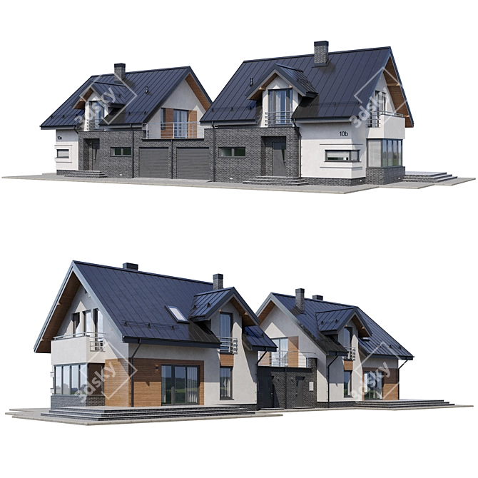 Twin Home Model - Cottage V10 3D model image 1