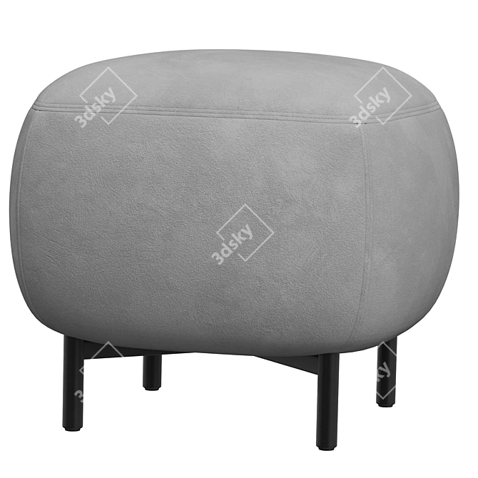  Stylish Upholstered Square Pouf 3D model image 1