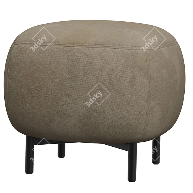  Stylish Upholstered Square Pouf 3D model image 2