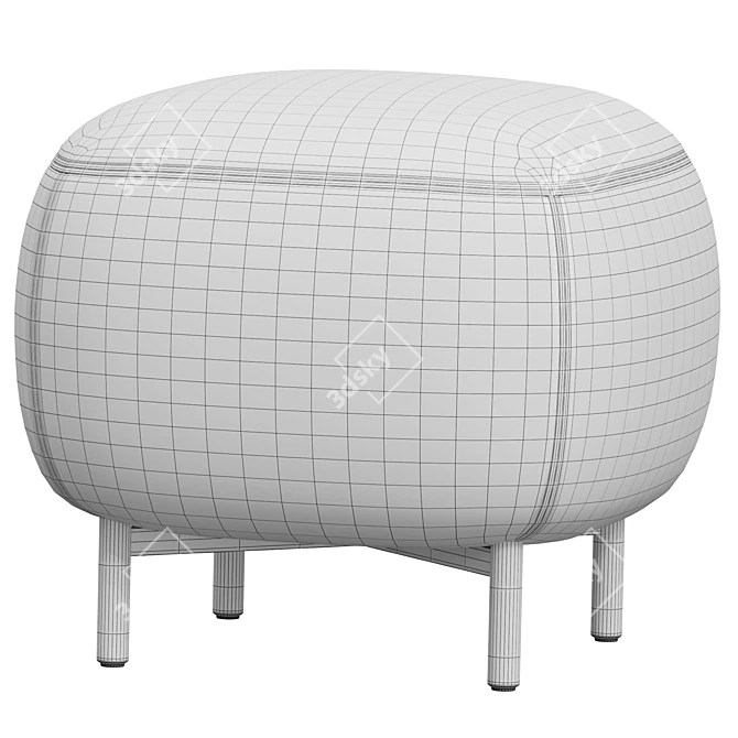  Stylish Upholstered Square Pouf 3D model image 4