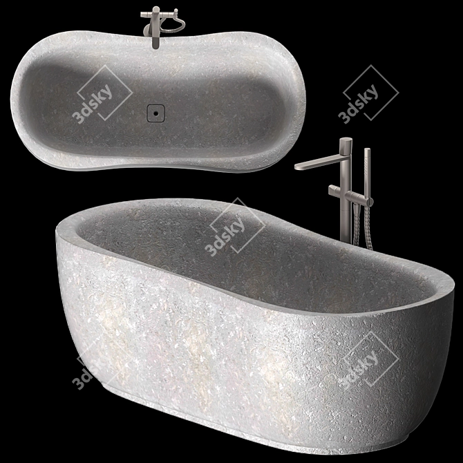 Elegant Stone Bathtub: Fida 3D model image 2