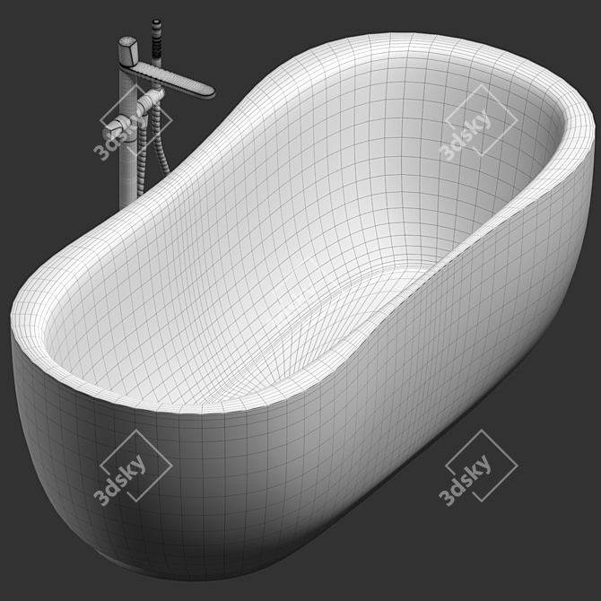 Elegant Stone Bathtub: Fida 3D model image 4