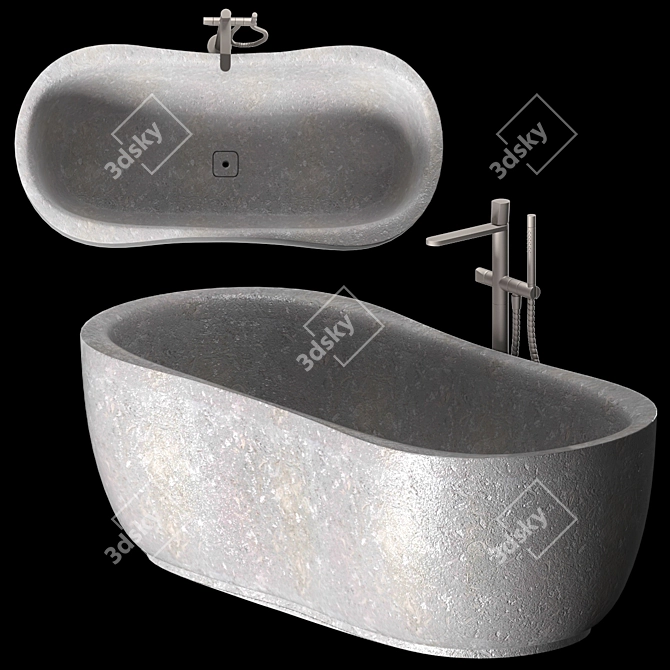 Elegant Stone Bathtub: Fida 3D model image 7