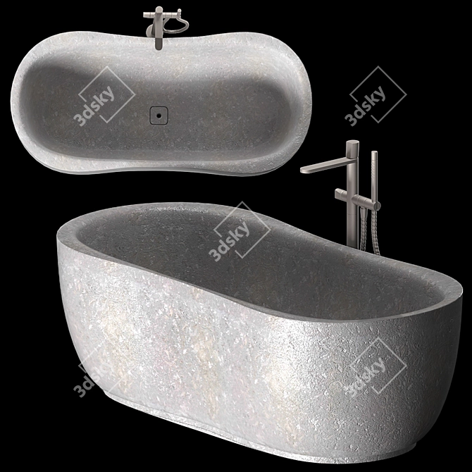 Elegant Stone Bathtub: Fida 3D model image 12