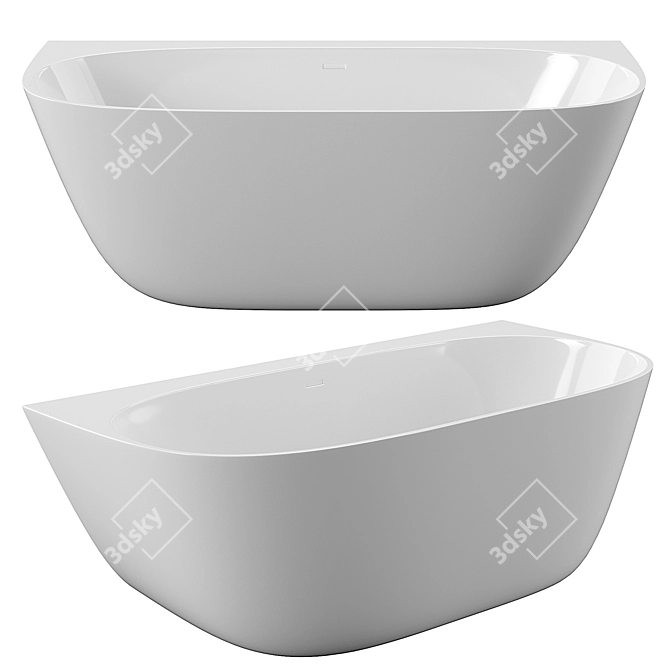 Elegant Sofia Wall Bathtub 3D model image 1