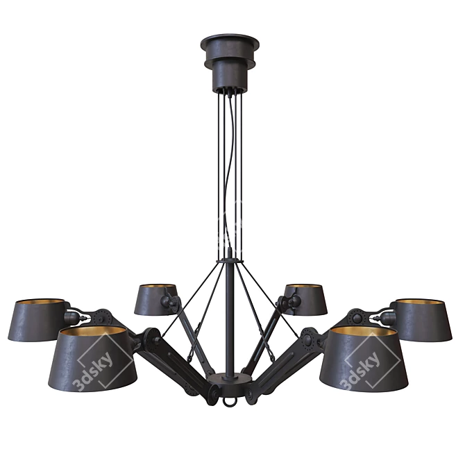 Bolt Noir Lustre: Sleek Lighting 3D model image 1