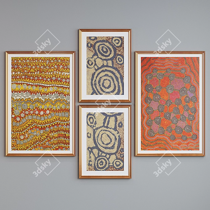 Modern Abstract Picture Frame Set 3D model image 2