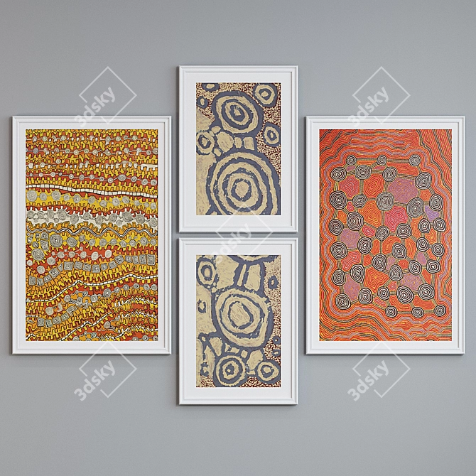 Modern Abstract Picture Frame Set 3D model image 3