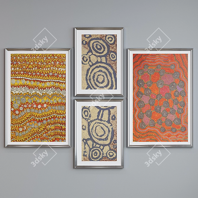 Modern Abstract Picture Frame Set 3D model image 5