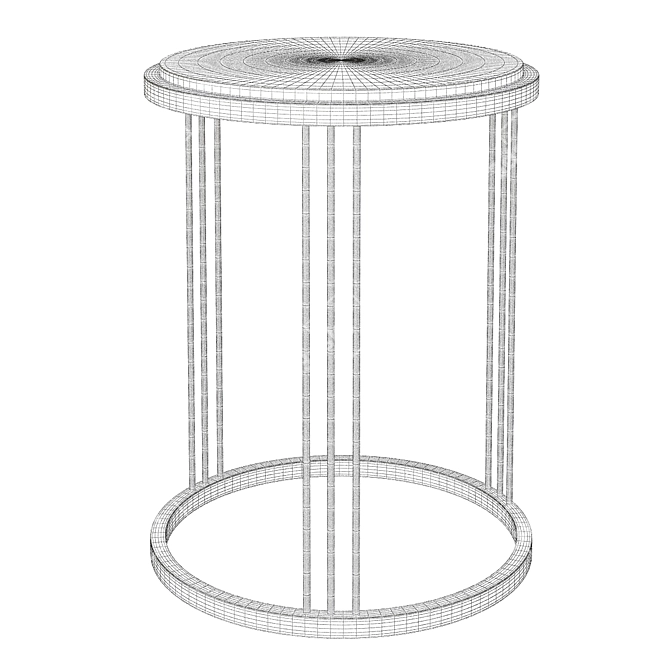 Elegant Rose Quartz Brass Side Table 3D model image 2