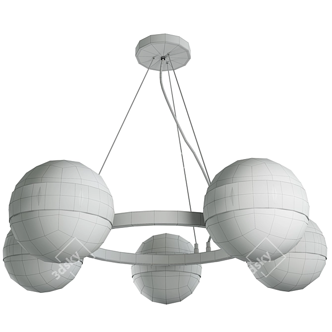 Sleek Bala Pendant Light 3D model image 2