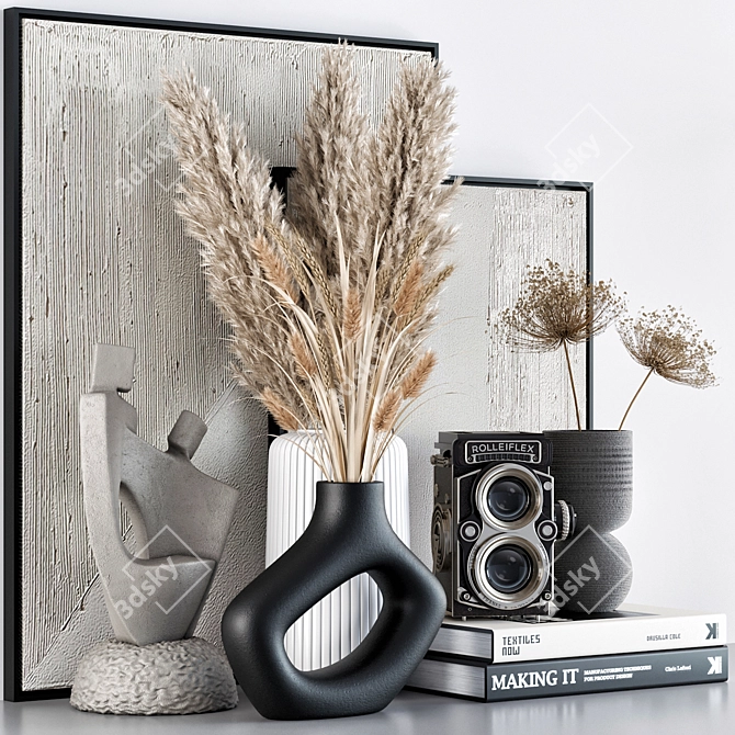 Elegant Decor Set: Plants, Vases, Books & More 3D model image 3