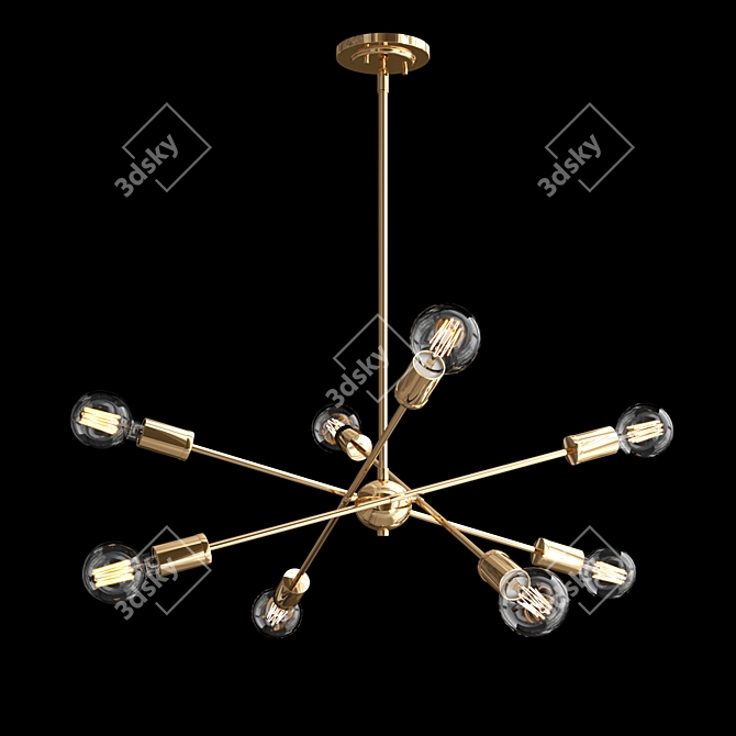 Modern 8-Light Chandelier 3D model image 1