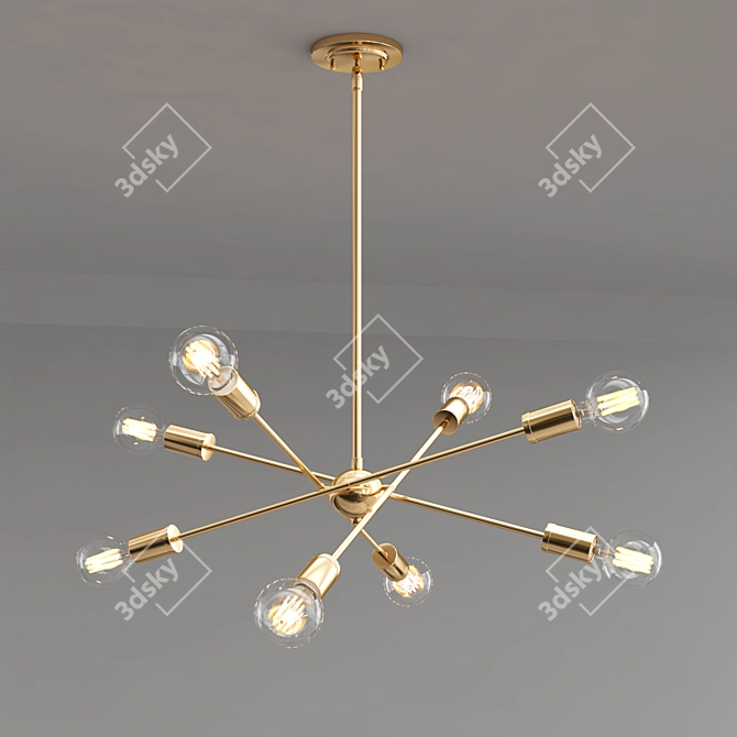 Modern 8-Light Chandelier 3D model image 3