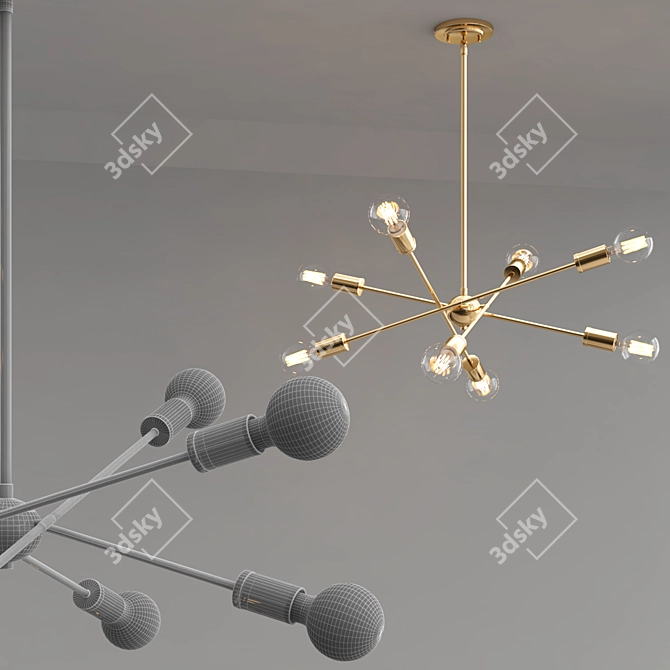 Modern 8-Light Chandelier 3D model image 4