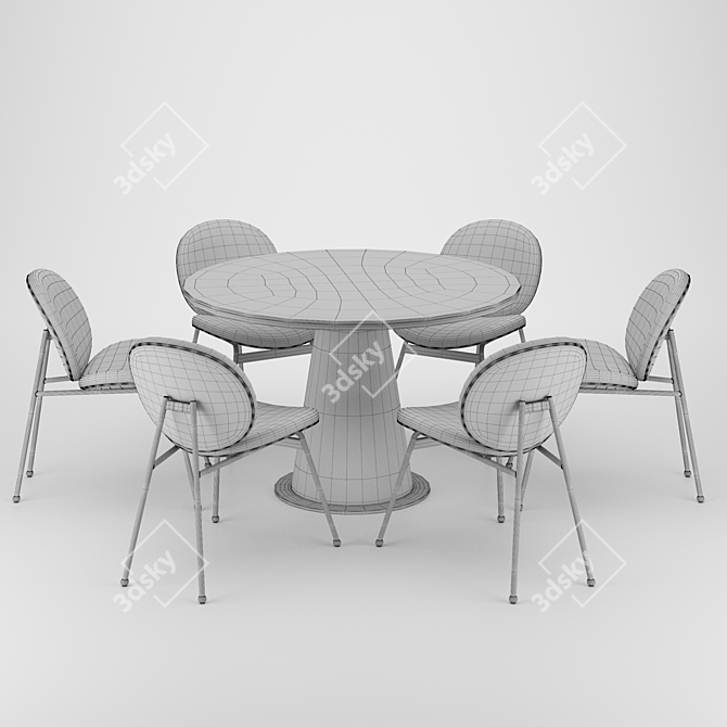 Elegant Jane Dining Chair Set 3D model image 3