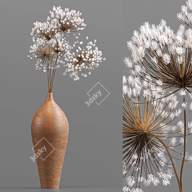 Elegant Dry Flower Set 3D model image 2