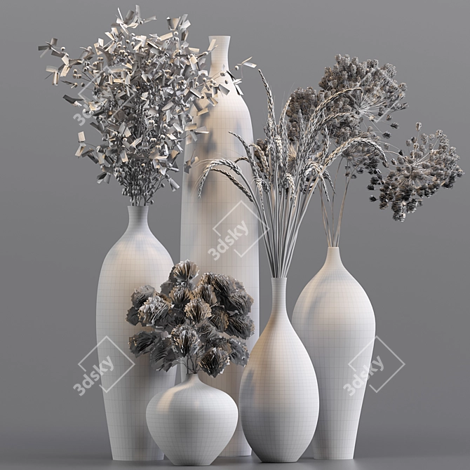 Elegant Dry Flower Set 3D model image 5