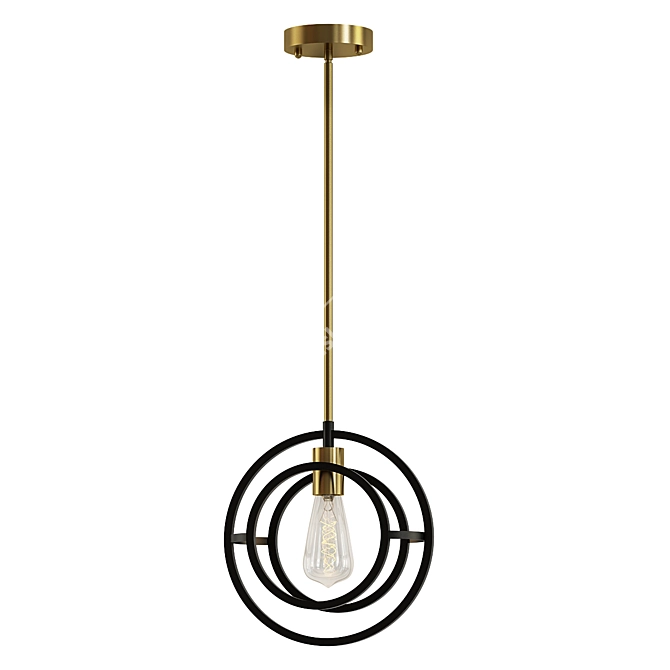 Elegant Geometric Pendant Light 3D model image 1