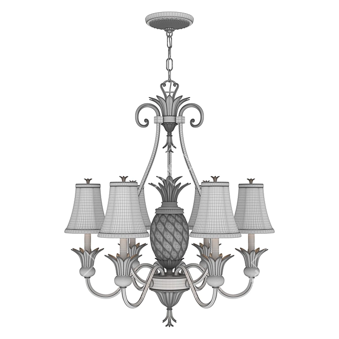 Title: Hinkley Plant7-PZ Chandelier: Graceful Elegance in Polished Bronze 3D model image 2