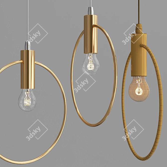 Elegant Nordic Chandelier 3D model image 2