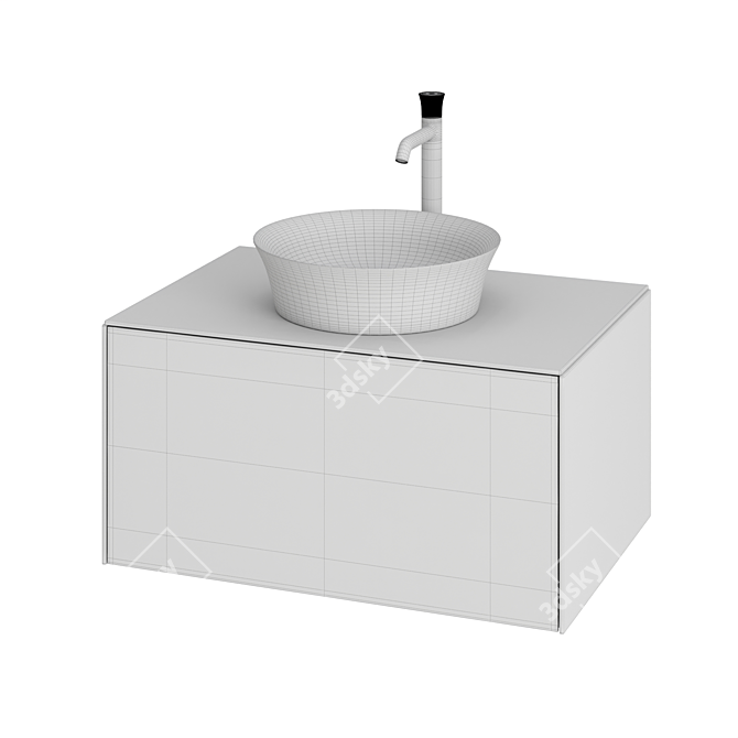 Duravit White Tulip Hanging Bedside Table 3D model image 5