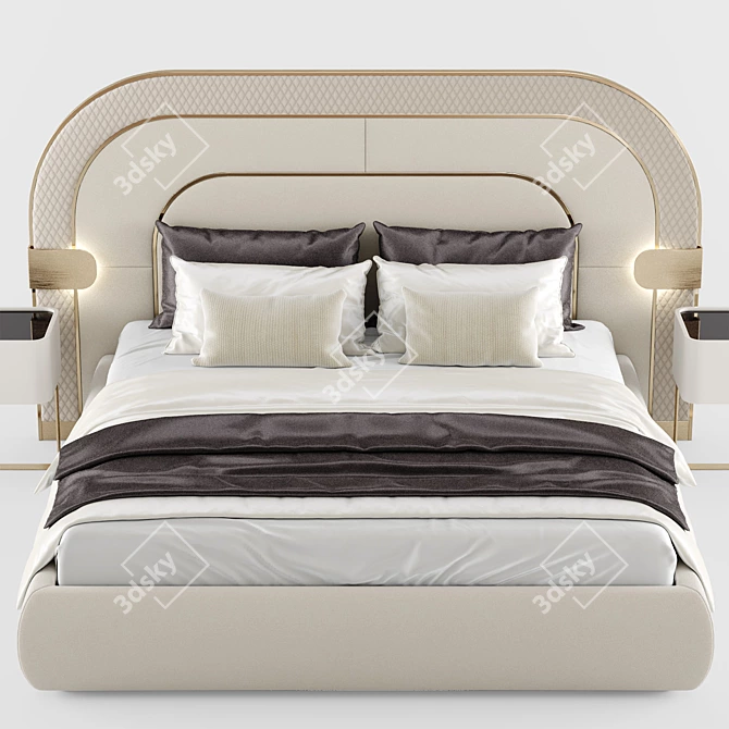 Elegant Eden Double Bed 3D model image 4