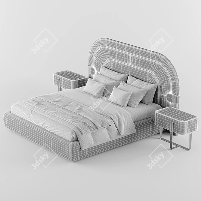 Elegant Eden Double Bed 3D model image 6