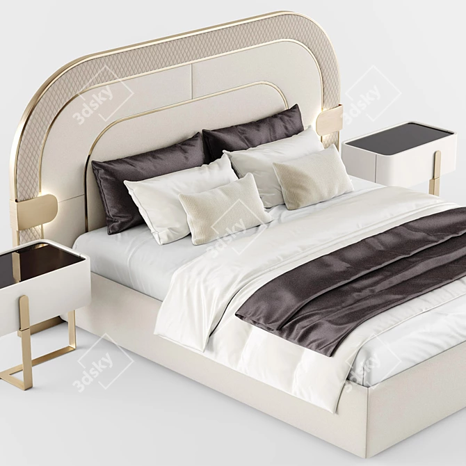 Elegant Eden Double Bed 3D model image 9