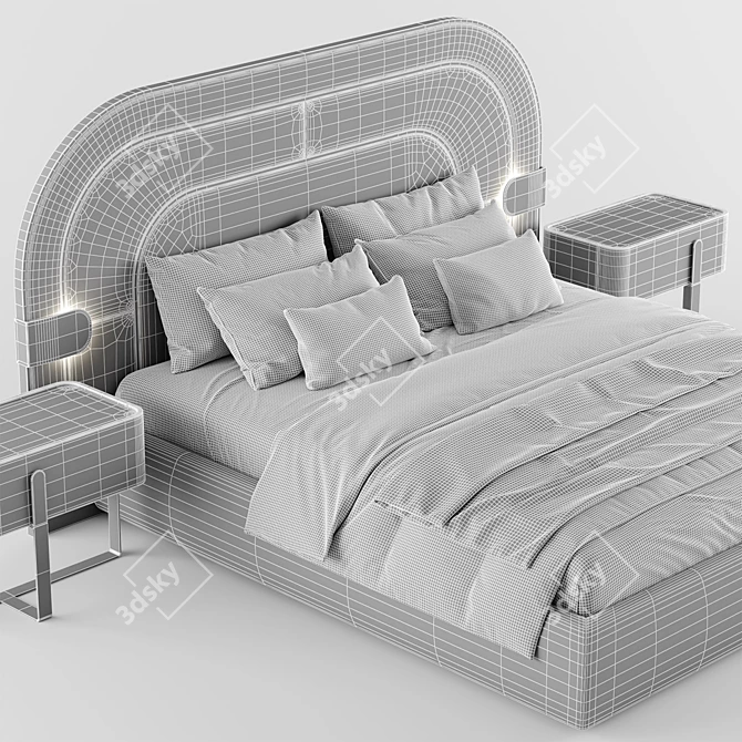 Elegant Eden Double Bed 3D model image 14