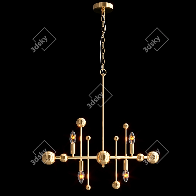 Elegant Gold Chandelier 3D model image 1