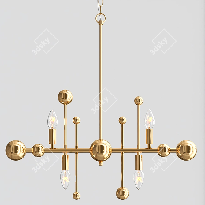 Elegant Gold Chandelier 3D model image 2