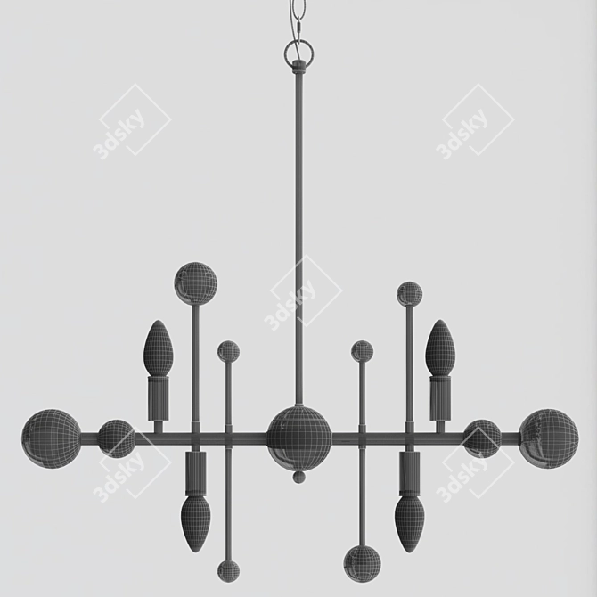 Elegant Gold Chandelier 3D model image 3