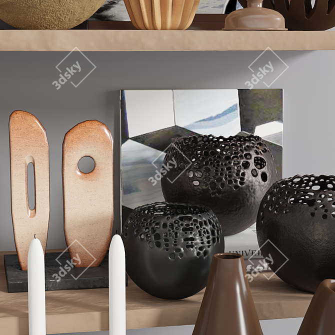 Elegant Decorative Vase Set 3D model image 5