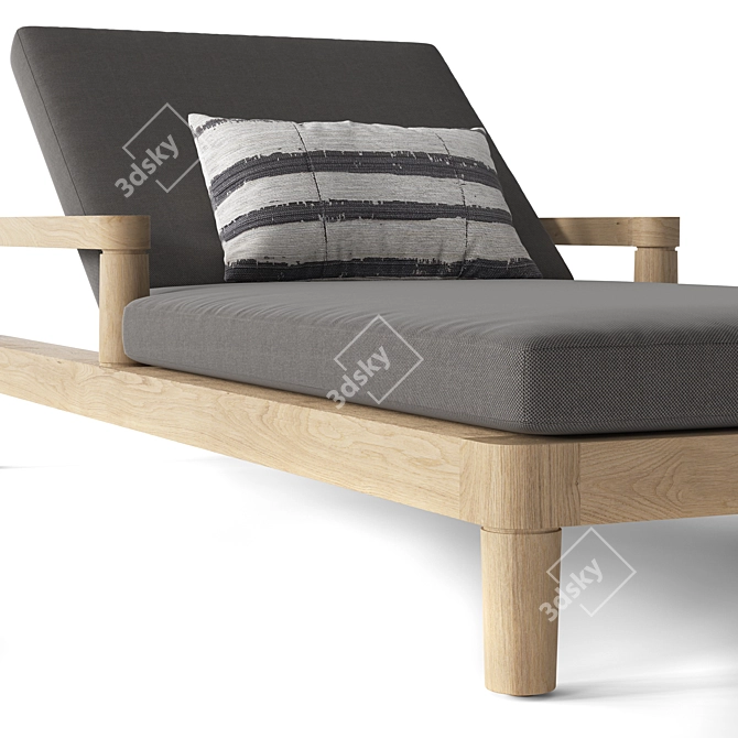 Restoration Hardware Miramar Teak Chaise 3D model image 4