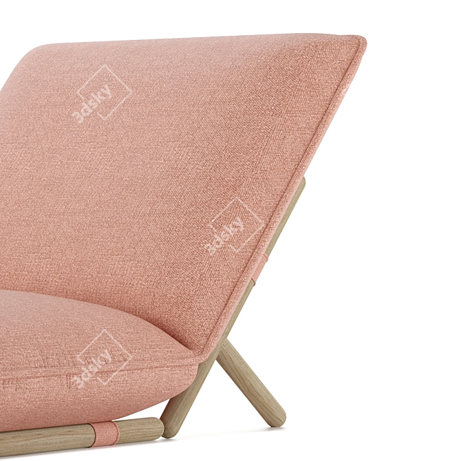 Elegant Hiro Lounge Chair 3D model image 2