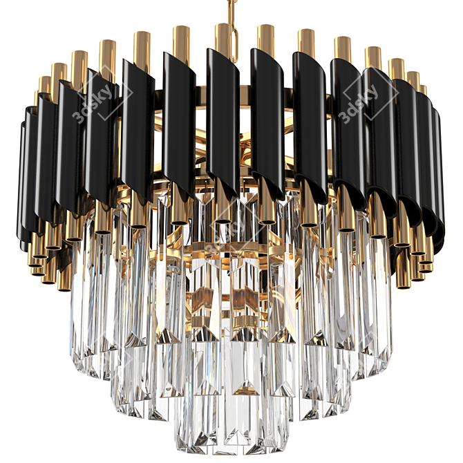 Elegant Raindrop Crystal Chandelier 3D model image 1